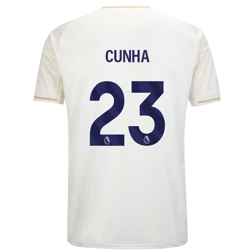 Danxen Barn Jair Cunha #23 Benvit Svart Bortatröja Matchtröjor 2025/26 Tröjor T-Tröja
