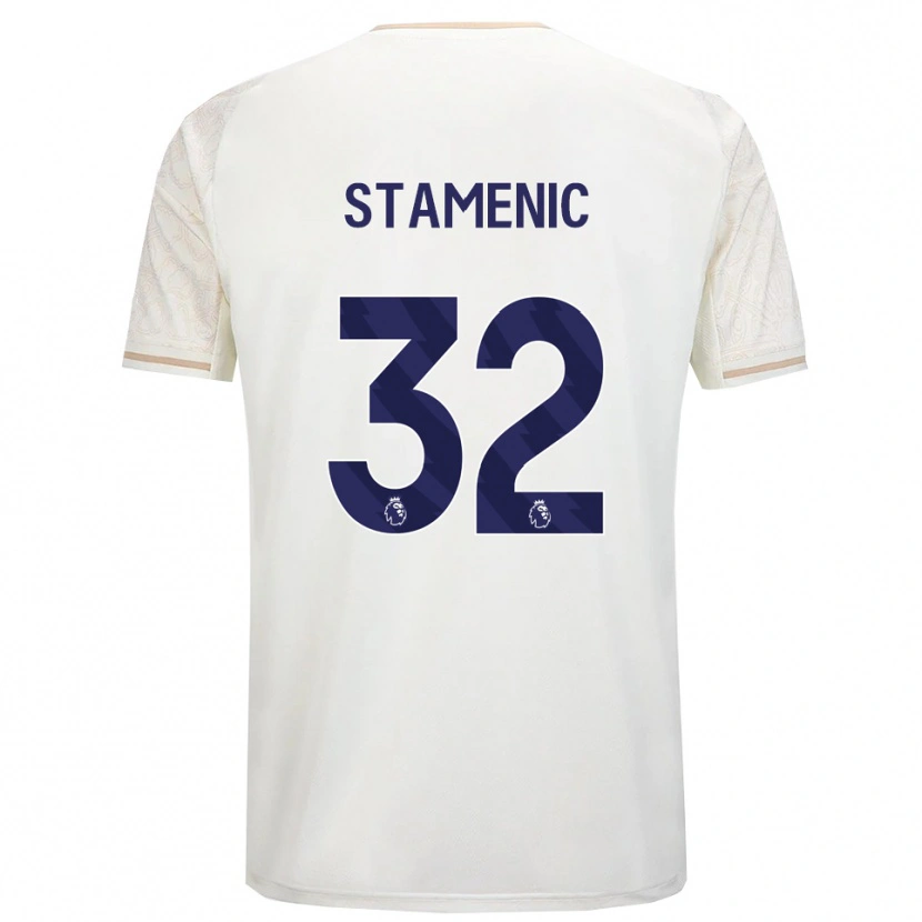 Danxen Barn Marko Stamenic #32 Benvit Svart Bortatröja Matchtröjor 2025/26 Tröjor T-Tröja