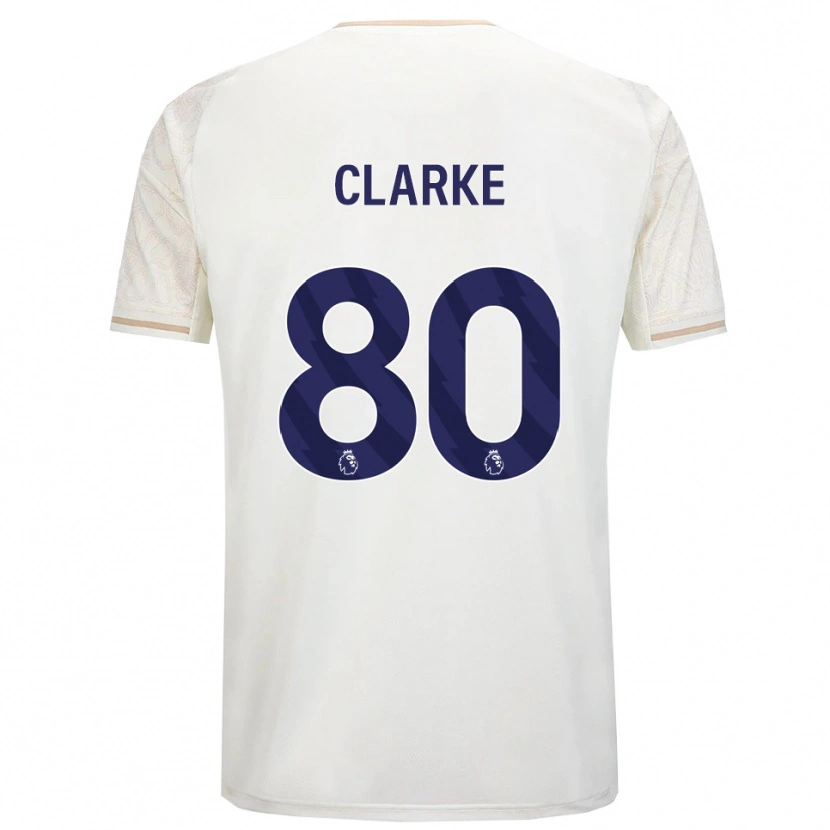 Danxen Barn Kristian Clarke #80 Benvit Svart Bortatröja Matchtröjor 2025/26 Tröjor T-Tröja