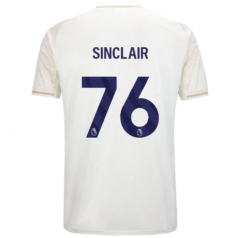 Danxen Barn Jimmy Sinclair #76 Benvit Svart Bortatröja Matchtröjor 2025/26 Tröjor T-Tröja