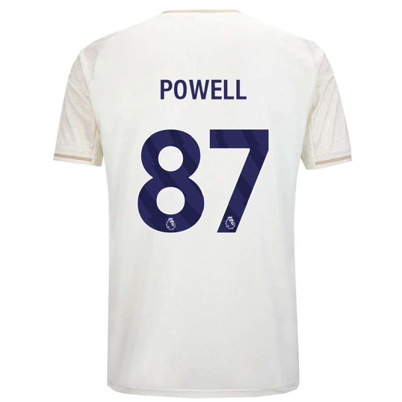 Danxen Barn Jayden Powell #87 Benvit Svart Bortatröja Matchtröjor 2025/26 Tröjor T-Tröja