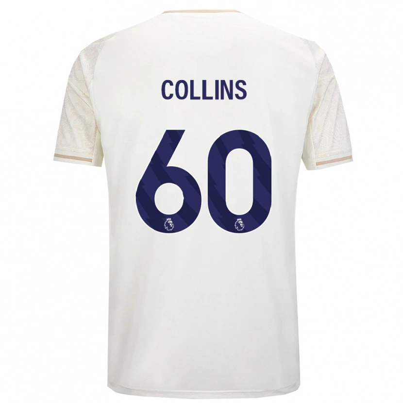Danxen Barn Sam Collins #60 Benvit Svart Bortatröja Matchtröjor 2025/26 Tröjor T-Tröja