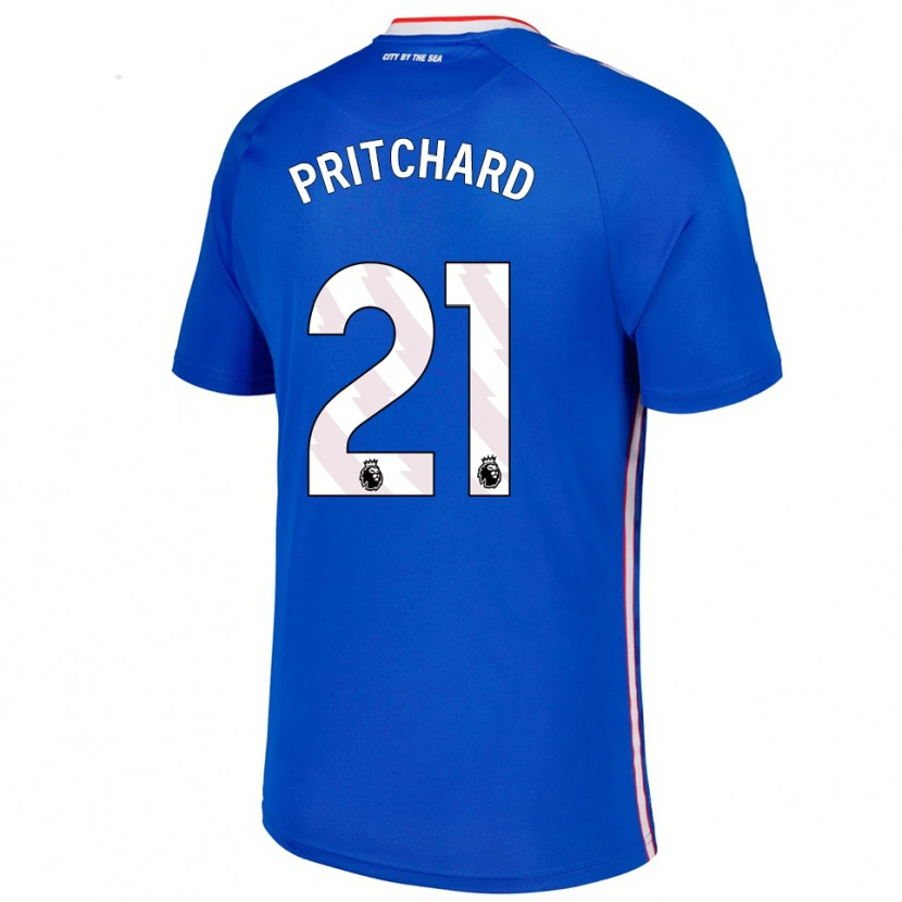Danxen Barn Alex Pritchard #21 Blå Vit Bortatröja Matchtröjor 2025/26 Tröjor T-Tröja