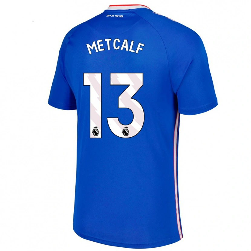 Danxen Barn Ben Metcalf #13 Blå Vit Bortatröja Matchtröjor 2025/26 Tröjor T-Tröja
