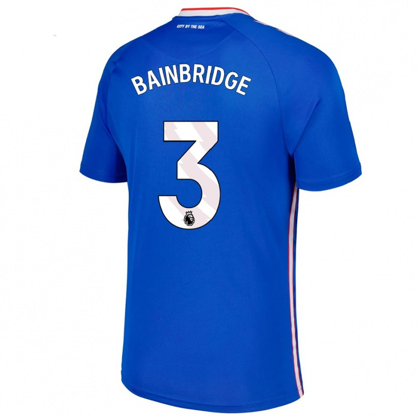Danxen Barn Oliver Bainbridge #3 Blå Vit Bortatröja Matchtröjor 2025/26 Tröjor T-Tröja