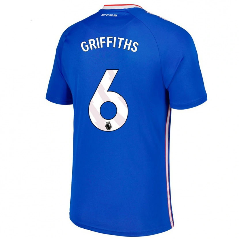 Danxen Barn Louise Griffiths #6 Blå Vit Bortatröja Matchtröjor 2025/26 Tröjor T-Tröja