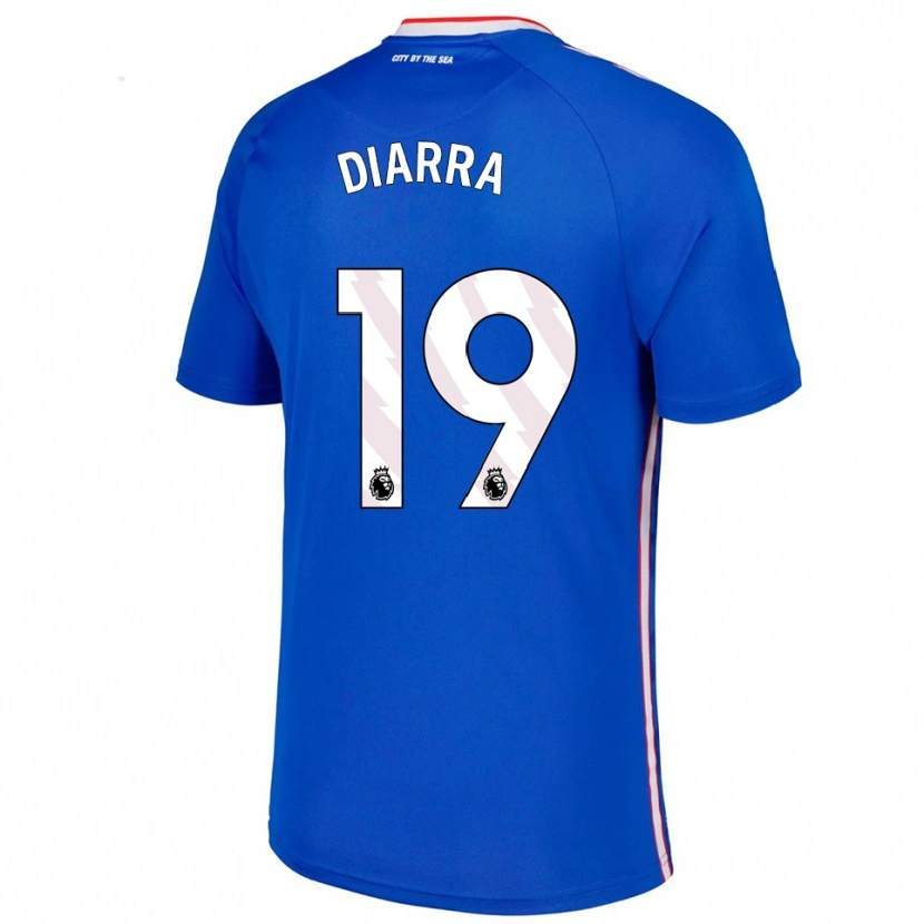 Danxen Barn Habib Diarra #19 Blå Vit Bortatröja Matchtröjor 2025/26 Tröjor T-Tröja
