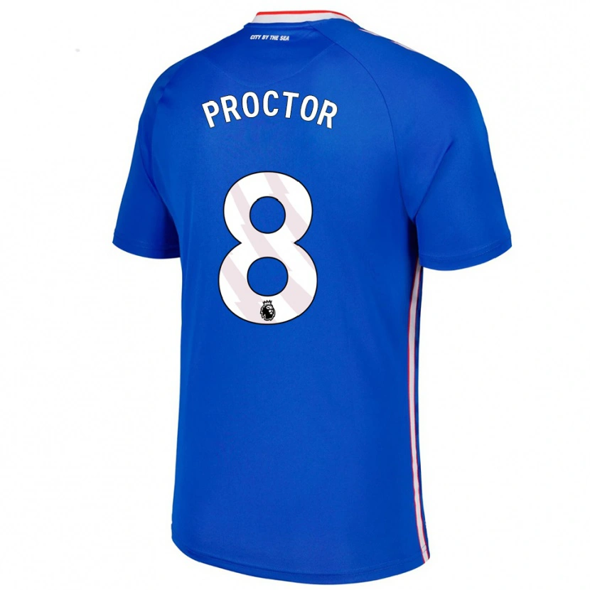 Danxen Barn Tom Proctor #8 Blå Vit Bortatröja Matchtröjor 2025/26 Tröjor T-Tröja