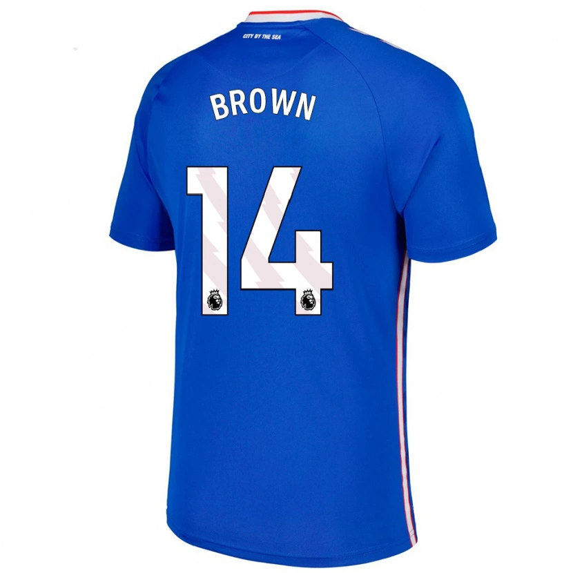 Danxen Barn Jay Brown #14 Blå Vit Bortatröja Matchtröjor 2025/26 Tröjor T-Tröja