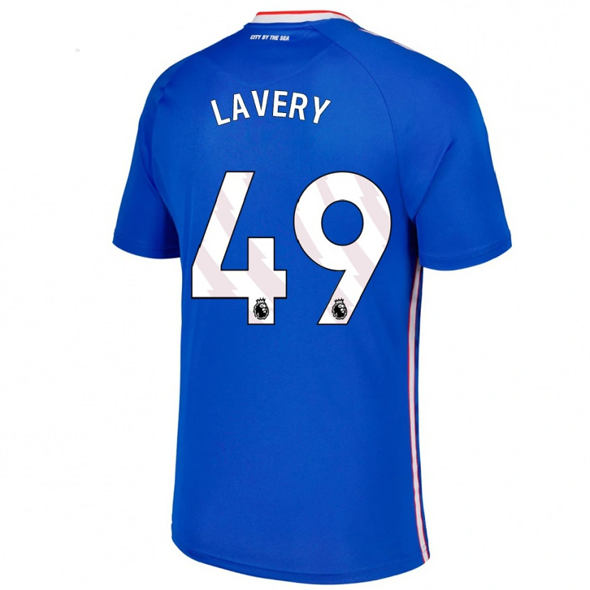 Danxen Barn Tom Lavery #49 Blå Vit Bortatröja Matchtröjor 2025/26 Tröjor T-Tröja