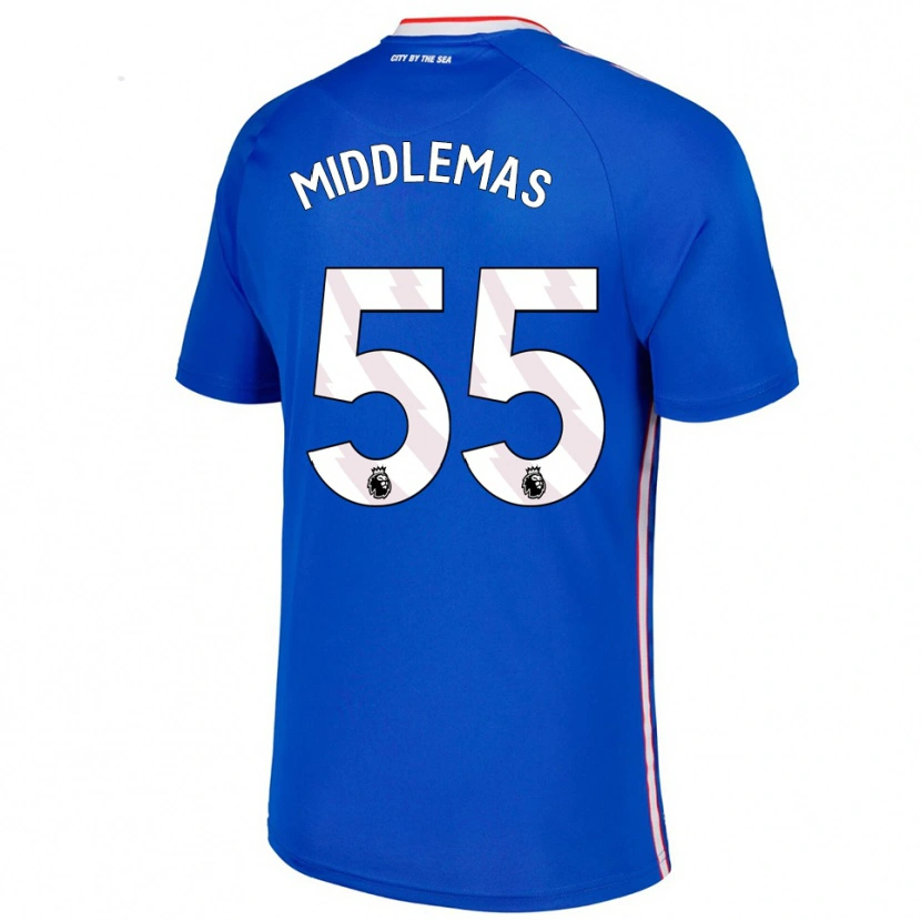 Danxen Barn Ben Middlemas #55 Blå Vit Bortatröja Matchtröjor 2025/26 Tröjor T-Tröja