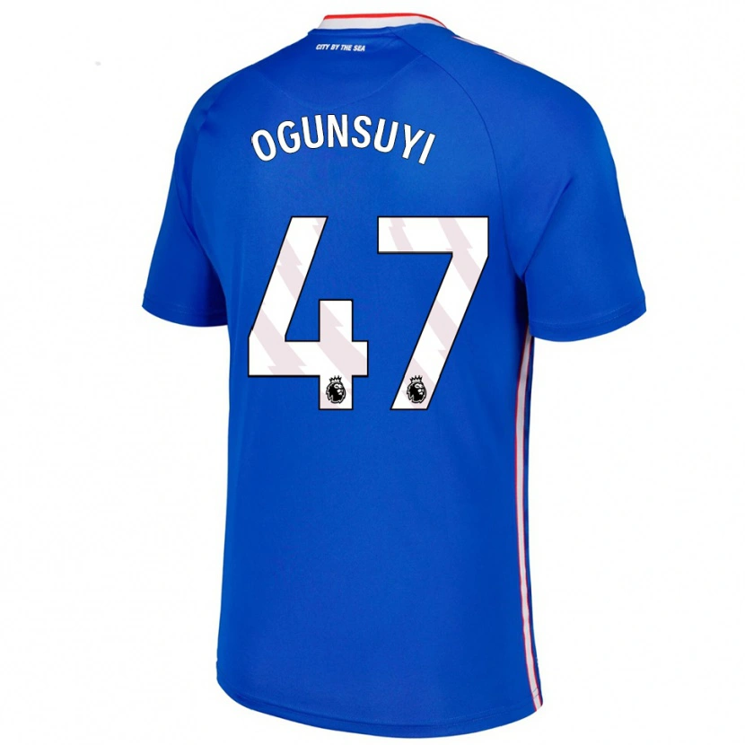 Danxen Barn Trey Samuel-Ogunsuyi #47 Blå Vit Bortatröja Matchtröjor 2025/26 Tröjor T-Tröja