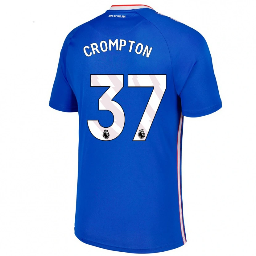 Danxen Barn Ben Crompton #37 Blå Vit Bortatröja Matchtröjor 2025/26 Tröjor T-Tröja