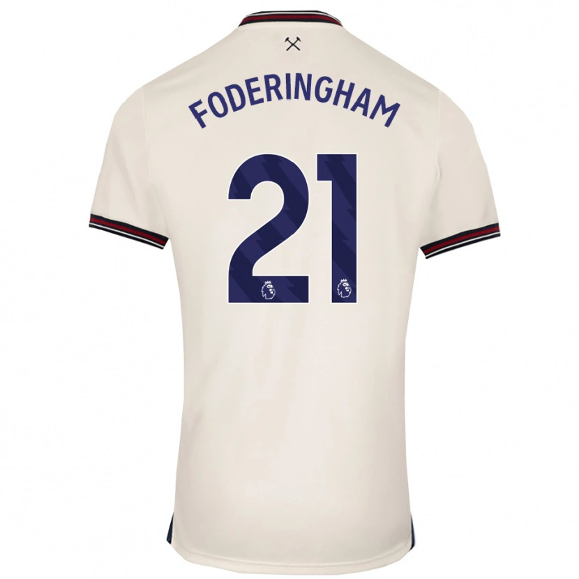 Danxen Barn Wes Foderingham #21 Benvit Bortatröja Matchtröjor 2025/26 Tröjor T-Tröja