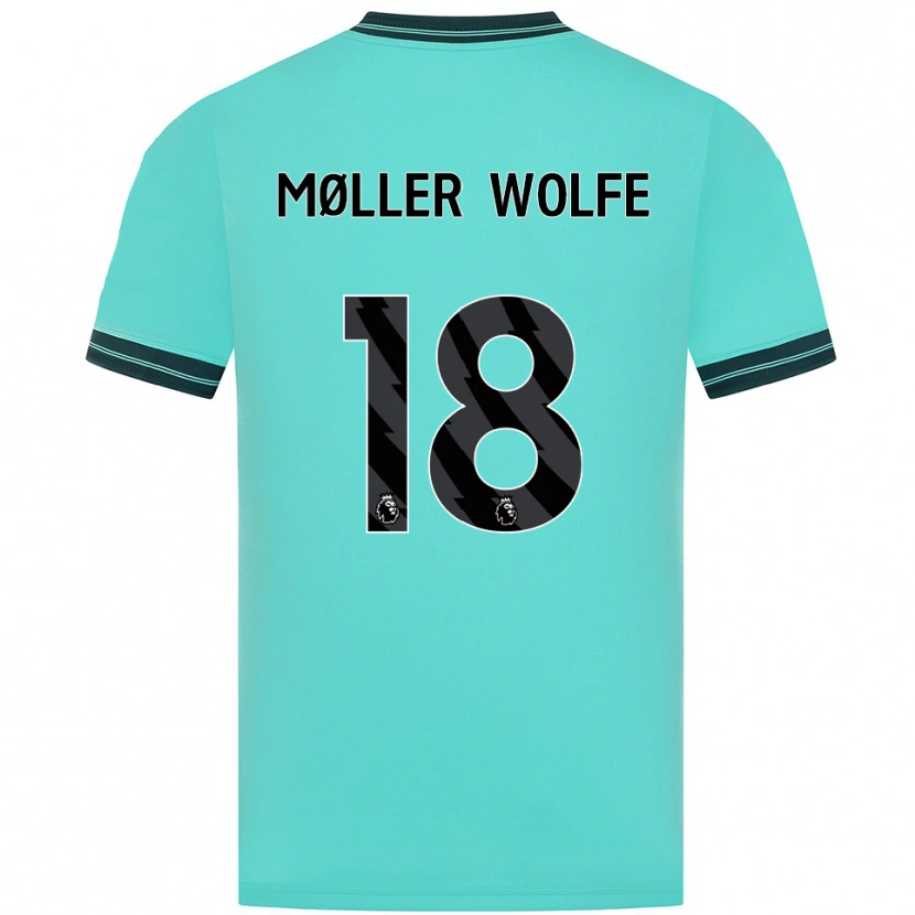 Danxen Barn David Møller Wolfe #18 Himmelsblå Grön Bortatröja Matchtröjor 2025/26 Tröjor T-Tröja