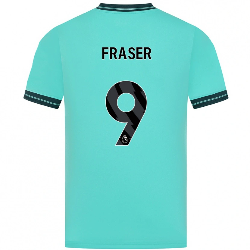 Danxen Barn Nathan Fraser #9 Himmelsblå Grön Bortatröja Matchtröjor 2025/26 Tröjor T-Tröja