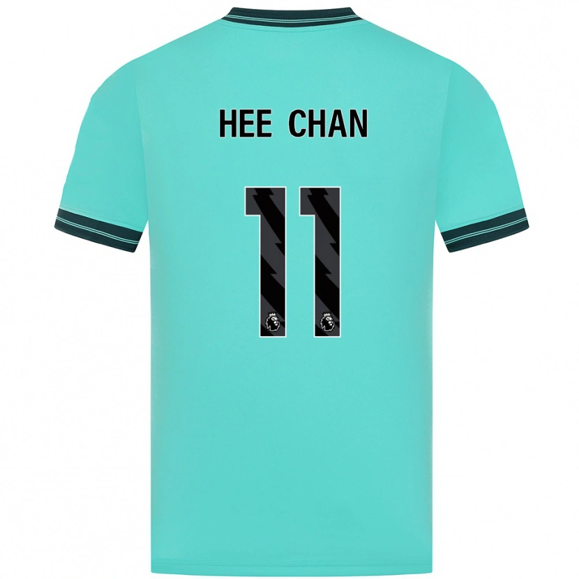 Danxen Barn Hee-Chan Hwang #11 Himmelsblå Grön Bortatröja Matchtröjor 2025/26 Tröjor T-Tröja