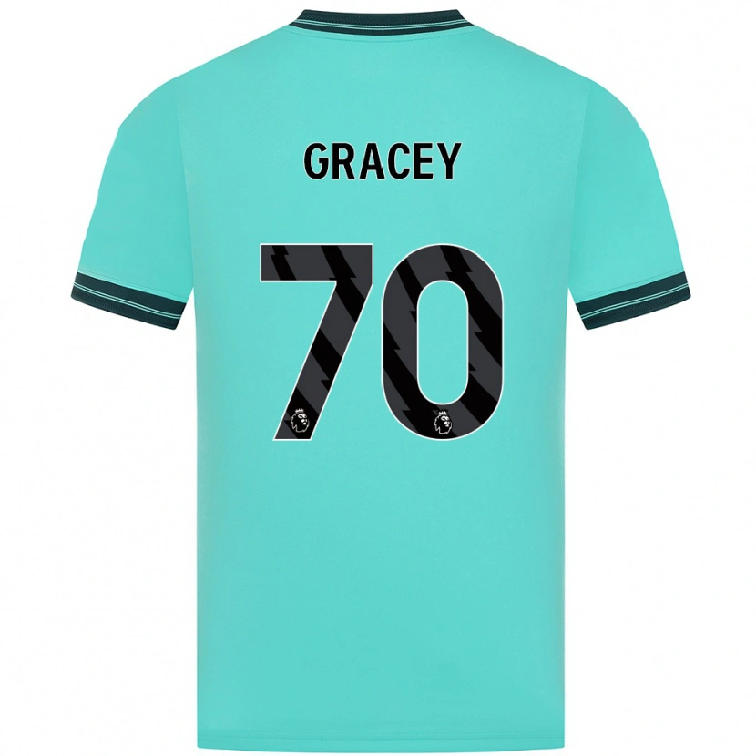 Danxen Barn Josh Gracey #70 Himmelsblå Grön Bortatröja Matchtröjor 2025/26 Tröjor T-Tröja