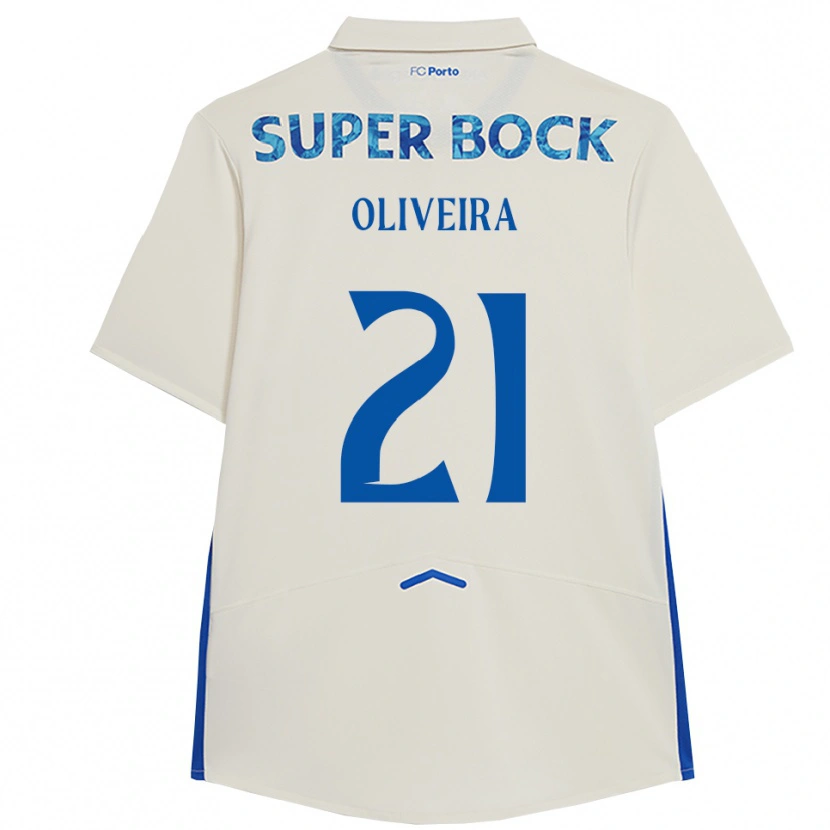 Danxen Barn Gonçalo Oliveira #21 Vit Blå Tredjesatsen Matchtröjor 2025/26 Tröjor T-Tröja