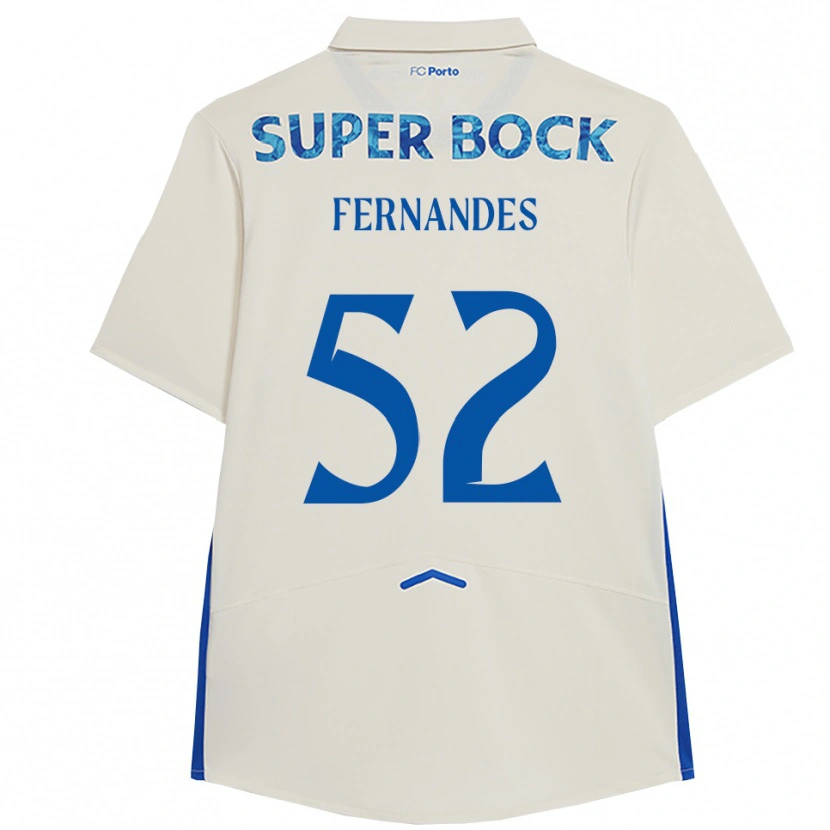 Danxen Barn Martim Fernandes #52 Vit Blå Tredjesatsen Matchtröjor 2025/26 Tröjor T-Tröja
