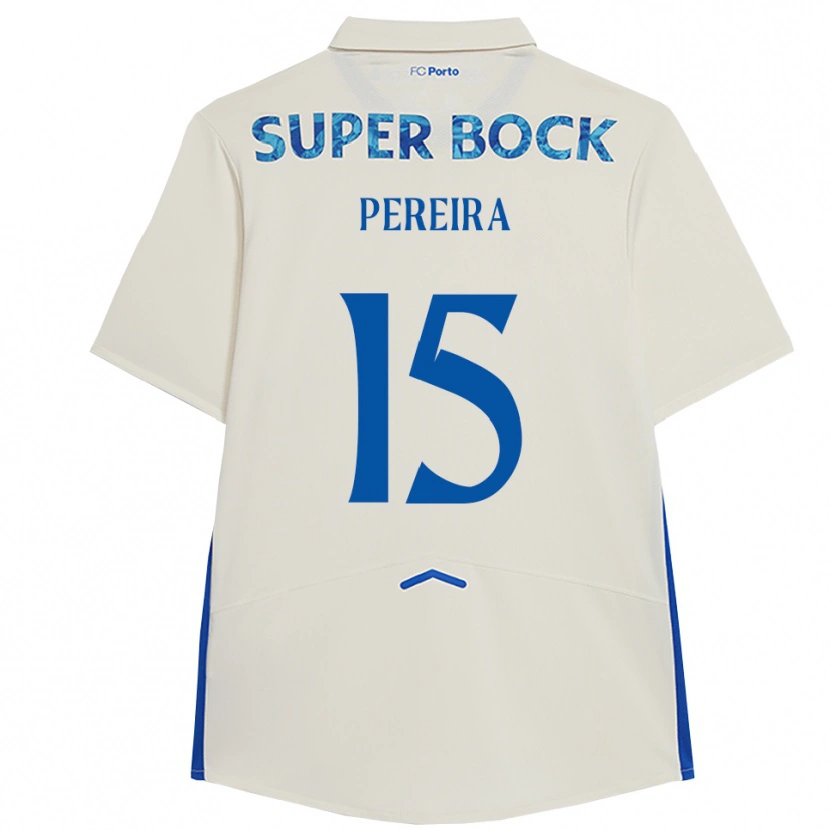 Danxen Barn Yoan Pereira #15 Vit Blå Tredjesatsen Matchtröjor 2025/26 Tröjor T-Tröja