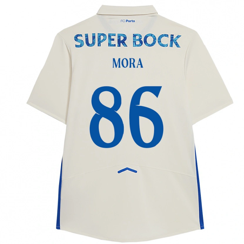 Danxen Barn Rodrigo Mora #86 Vit Blå Tredjesatsen Matchtröjor 2025/26 Tröjor T-Tröja