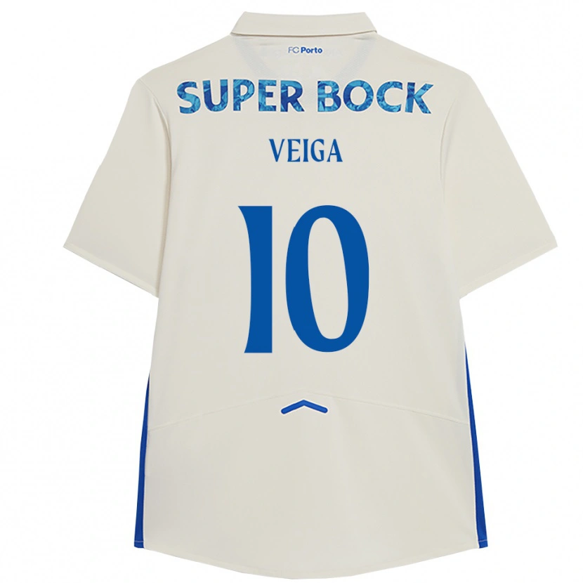 Danxen Barn Gabri Veiga #10 Vit Blå Tredjesatsen Matchtröjor 2025/26 Tröjor T-Tröja