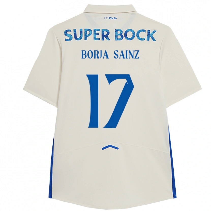 Danxen Barn Borja Sainz #17 Vit Blå Tredjesatsen Matchtröjor 2025/26 Tröjor T-Tröja