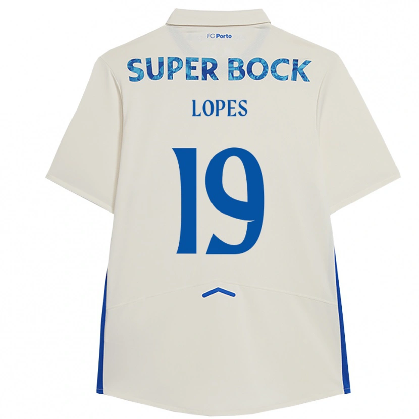 Danxen Barn João Lopes #19 Vit Blå Tredjesatsen Matchtröjor 2025/26 Tröjor T-Tröja