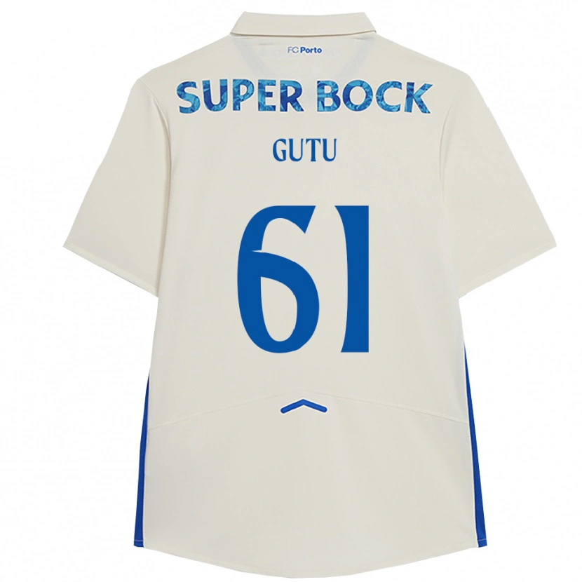 Danxen Barn Denis Gutu #61 Vit Blå Tredjesatsen Matchtröjor 2025/26 Tröjor T-Tröja