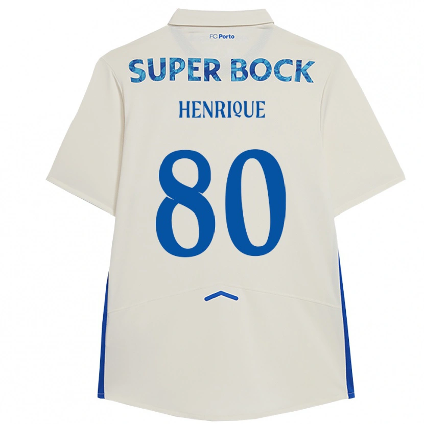 Danxen Barn Kaio Henrique #80 Vit Blå Tredjesatsen Matchtröjor 2025/26 Tröjor T-Tröja