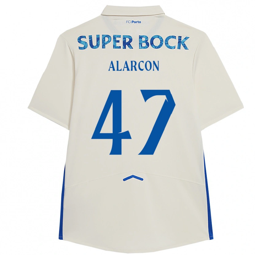 Danxen Barn Ángel Alarcón #47 Vit Blå Tredjesatsen Matchtröjor 2025/26 Tröjor T-Tröja