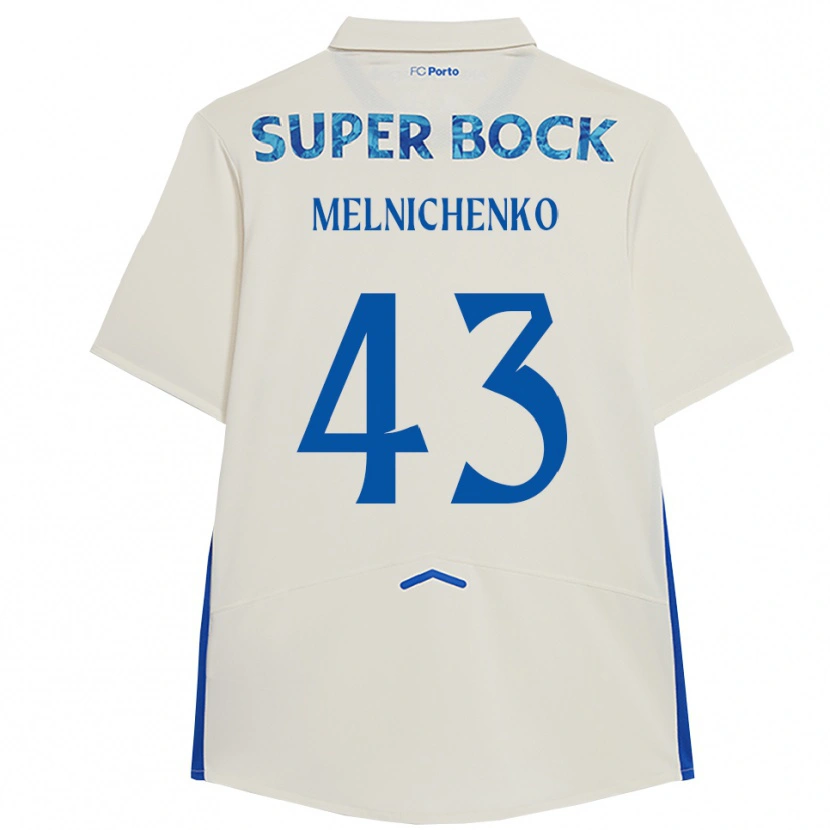 Danxen Barn Trofim Melnichenko #43 Vit Blå Tredjesatsen Matchtröjor 2025/26 Tröjor T-Tröja