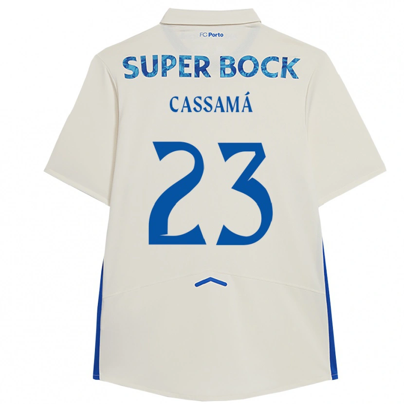 Danxen Barn Abdu Cassamá #23 Vit Blå Tredjesatsen Matchtröjor 2025/26 Tröjor T-Tröja