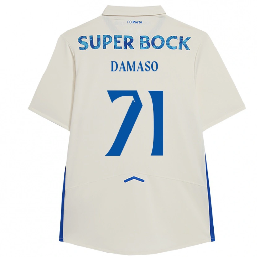 Danxen Barn Nico Damaso #71 Vit Blå Tredjesatsen Matchtröjor 2025/26 Tröjor T-Tröja