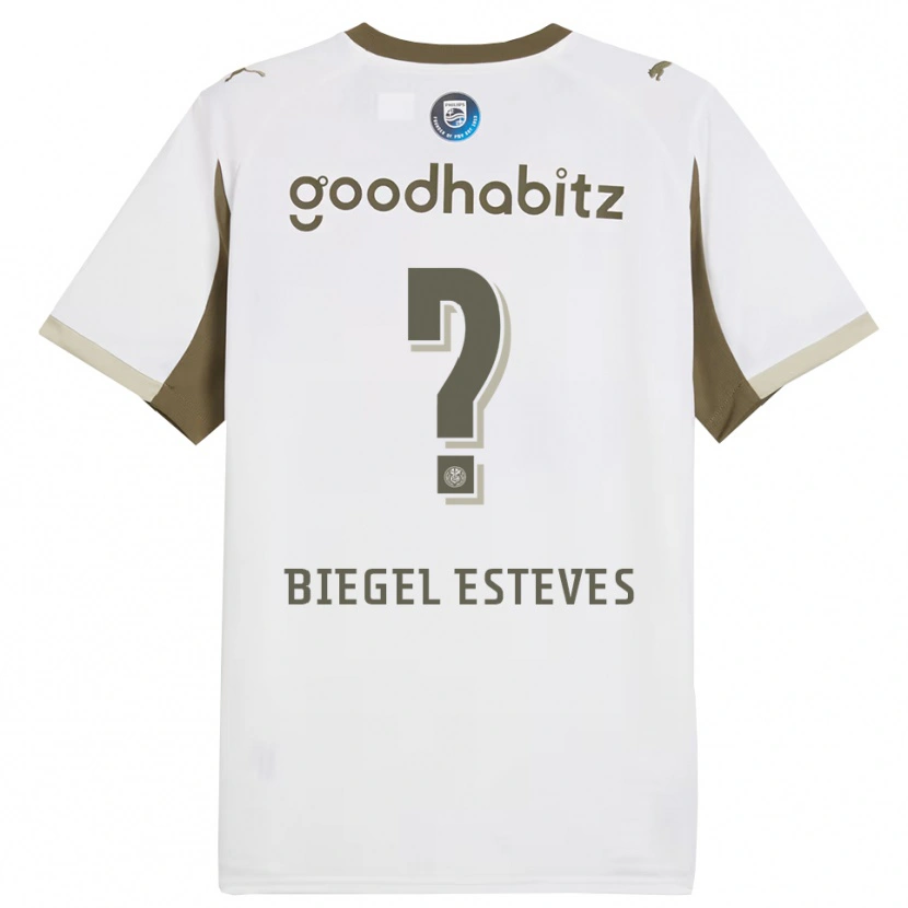 Danxen Barn Moon Biegel Esteves #0 Vit Grå Tredjesatsen Matchtröjor 2025/26 Tröjor T-Tröja