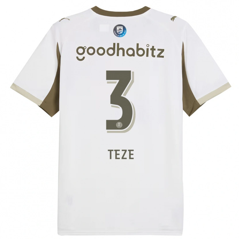 Danxen Barn Jordan Teze #3 Vit Grå Tredjesatsen Matchtröjor 2025/26 Tröjor T-Tröja
