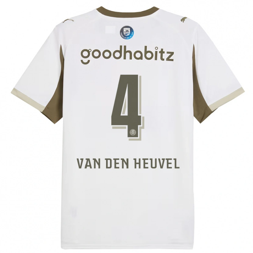 Danxen Barn Tim Van Den Heuvel #4 Vit Grå Tredjesatsen Matchtröjor 2025/26 Tröjor T-Tröja