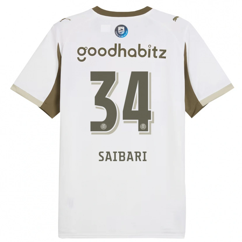 Danxen Barn Ismael Saibari #34 Vit Grå Tredjesatsen Matchtröjor 2025/26 Tröjor T-Tröja