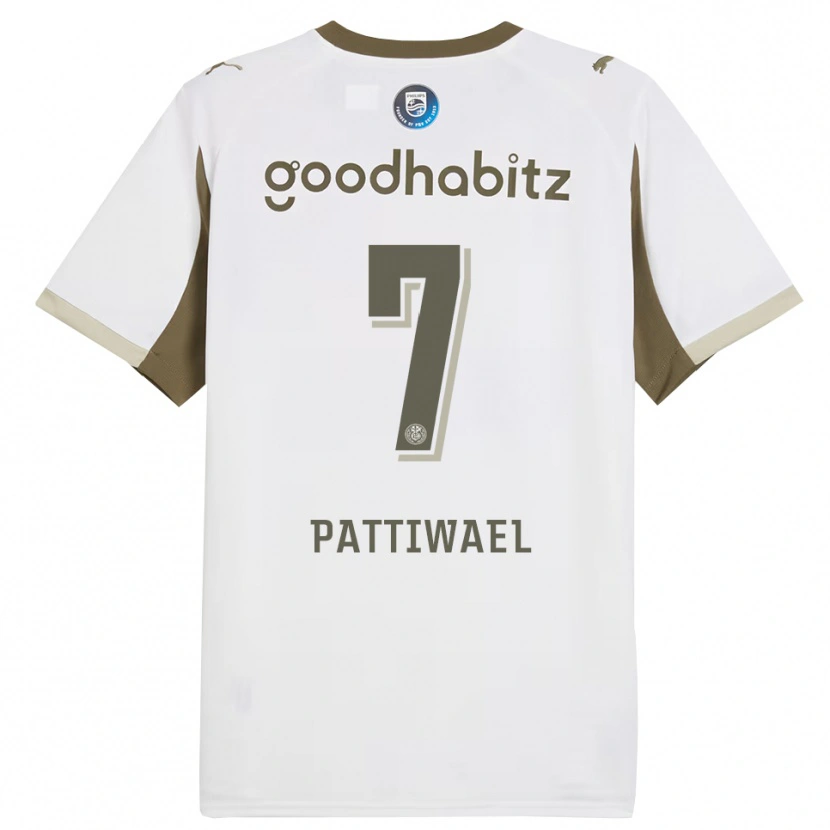 Danxen Barn Naomi Pattiwael #7 Vit Grå Tredjesatsen Matchtröjor 2025/26 Tröjor T-Tröja