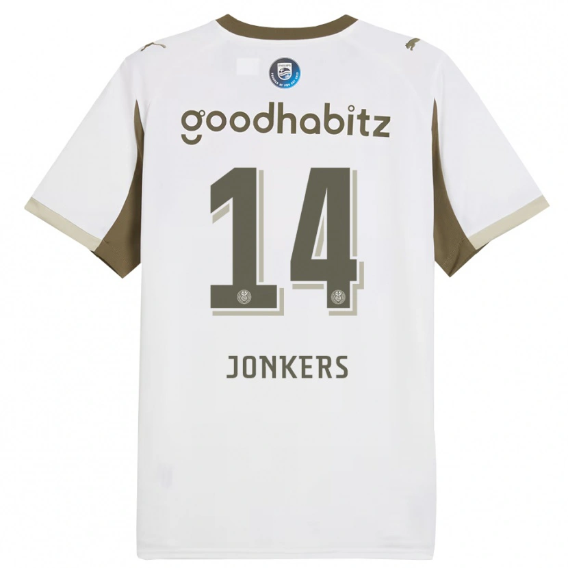 Danxen Barn Brent Jonkers #14 Vit Grå Tredjesatsen Matchtröjor 2025/26 Tröjor T-Tröja