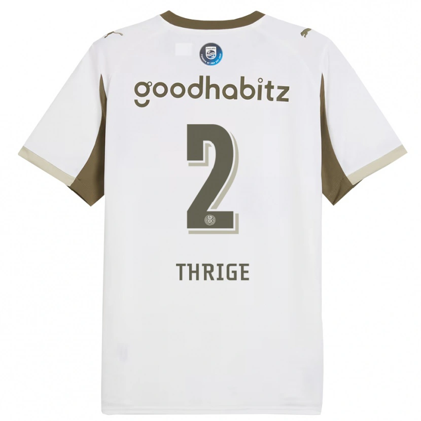 Danxen Barn Sara Thrige #2 Vit Grå Tredjesatsen Matchtröjor 2025/26 Tröjor T-Tröja