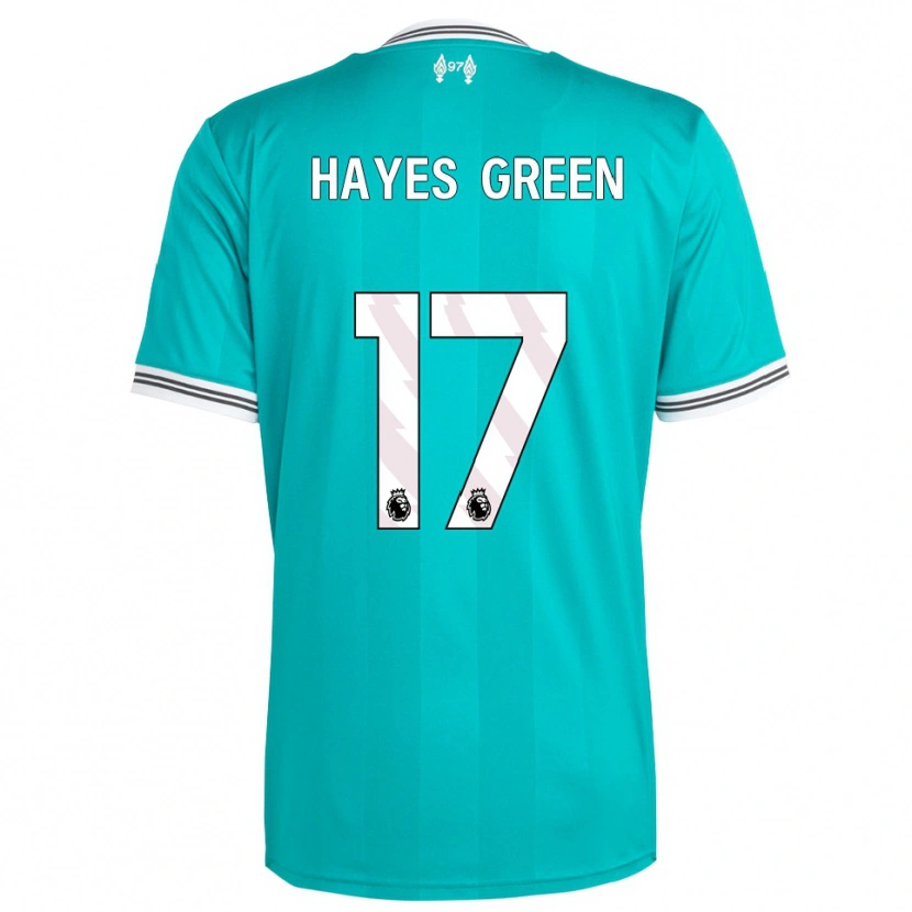 Danxen Barn Charlie Hayes-Green #17 Grön Vit Tredjesatsen Matchtröjor 2025/26 Tröjor T-Tröja