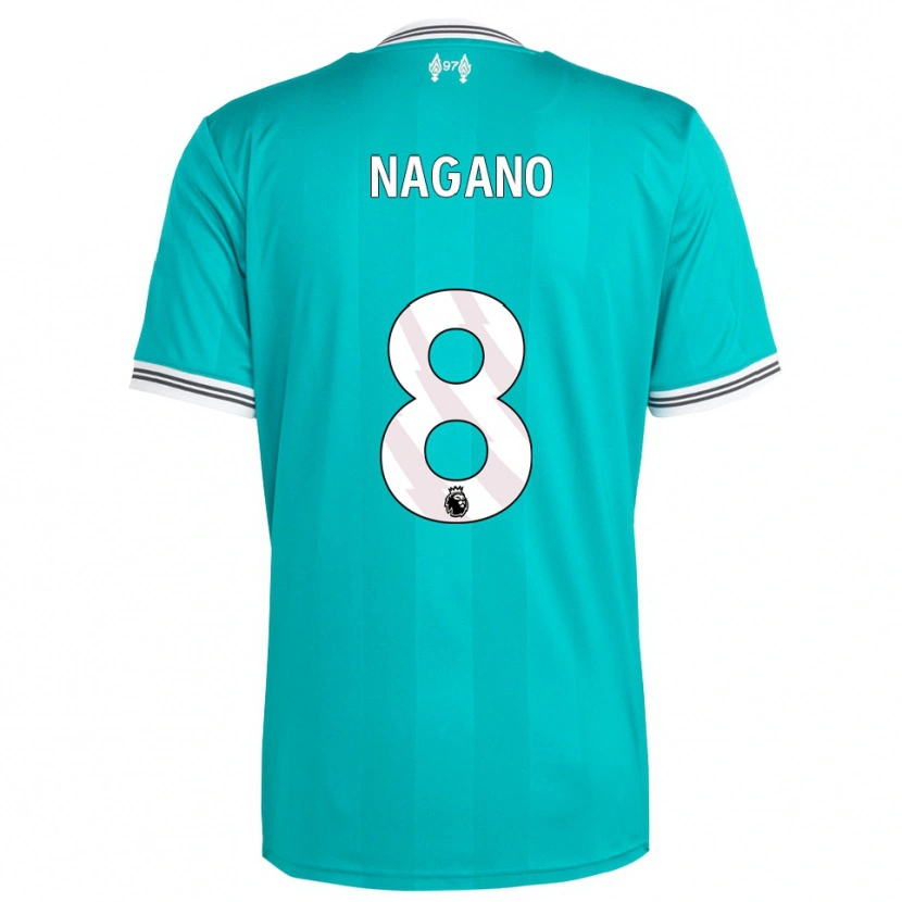 Danxen Barn Fūka Nagano #8 Grön Vit Tredjesatsen Matchtröjor 2025/26 Tröjor T-Tröja