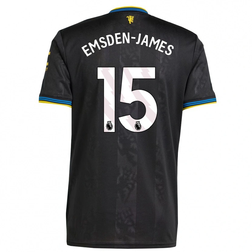 Danxen Barn Harley Emsden-James #15 Svart Gul Blå Tredjesatsen Matchtröjor 2025/26 Tröjor T-Tröja