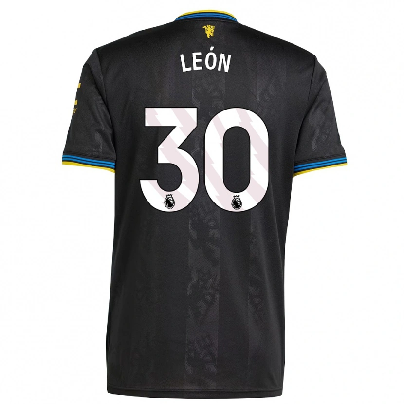 Danxen Barn Diego León #30 Svart Gul Blå Tredjesatsen Matchtröjor 2025/26 Tröjor T-Tröja
