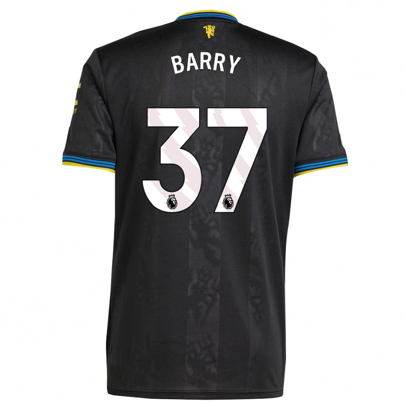 Danxen Barn Keira Barry #37 Svart Gul Blå Tredjesatsen Matchtröjor 2025/26 Tröjor T-Tröja