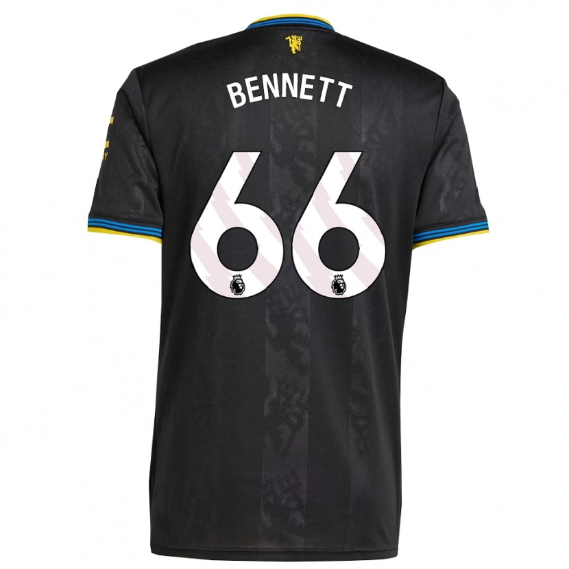 Danxen Barn Rhys Bennett #66 Svart Gul Blå Tredjesatsen Matchtröjor 2025/26 Tröjor T-Tröja