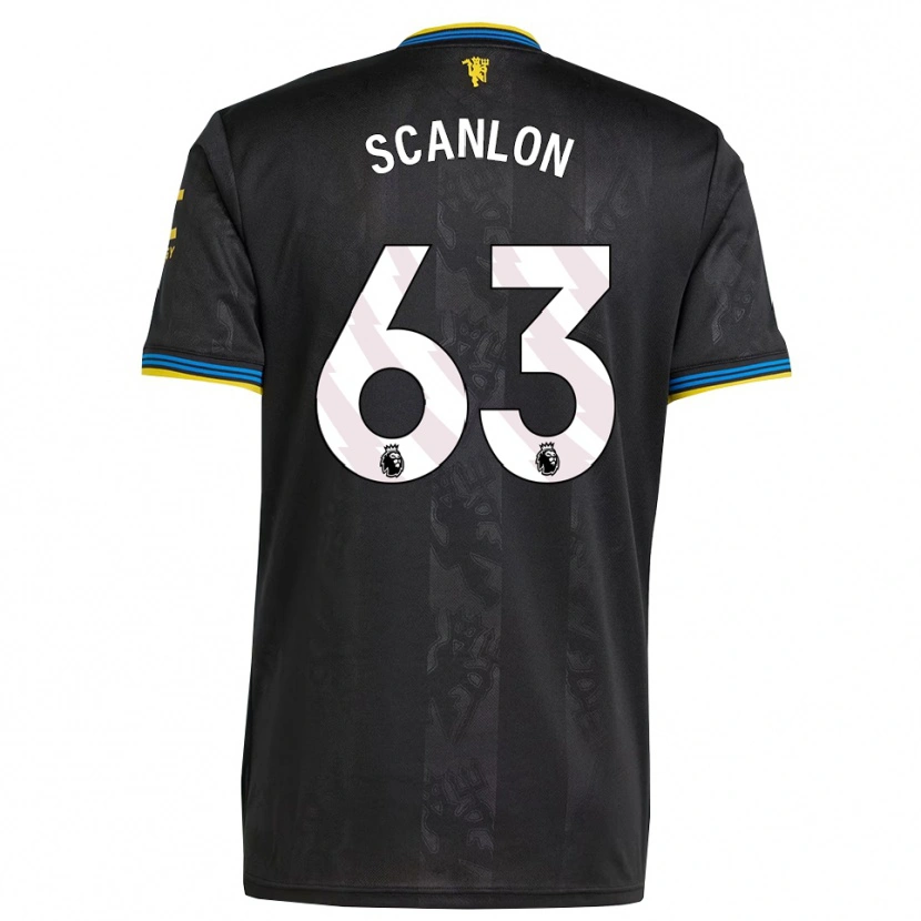 Danxen Barn James Scanlon #63 Svart Gul Blå Tredjesatsen Matchtröjor 2025/26 Tröjor T-Tröja