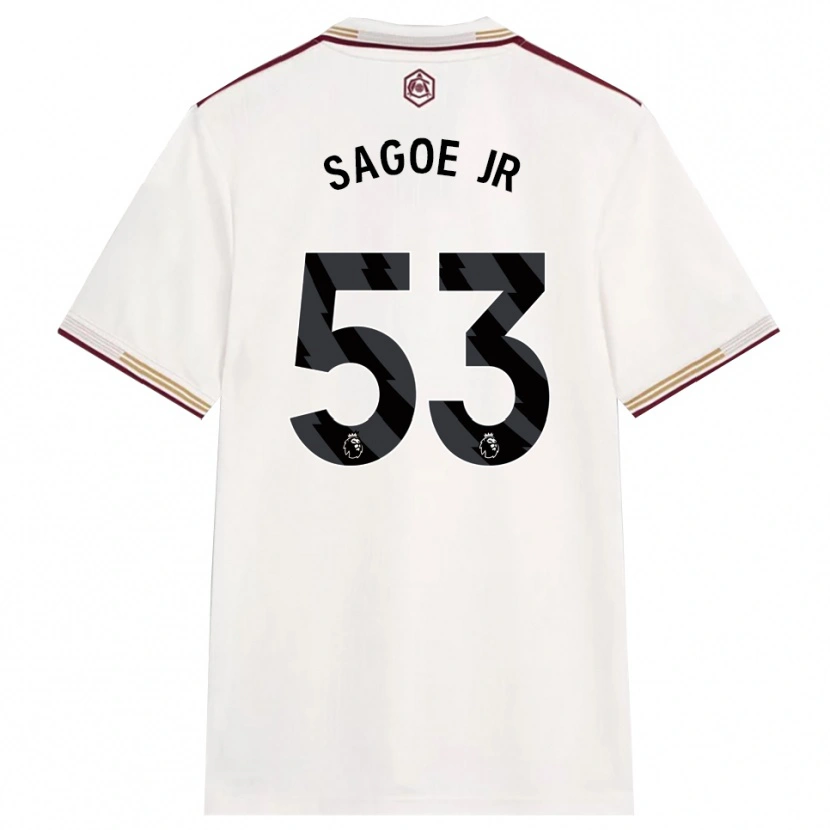 Danxen Barn Charles Sagoe Jr #53 Benvit Vinröd Tredjesatsen Matchtröjor 2025/26 Tröjor T-Tröja